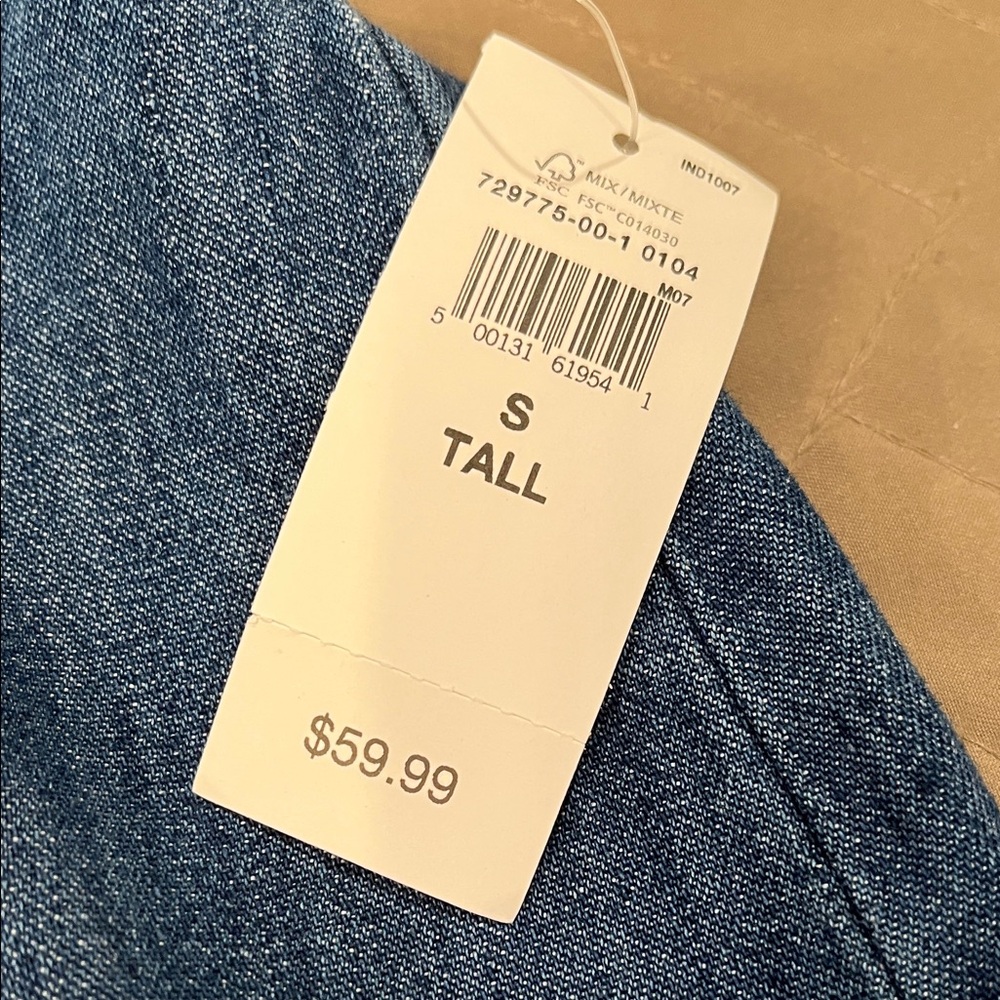 GAP Medium Indigo Denim Maxi Slip Skirt/NWT/S TALL - Picture 11 of 14